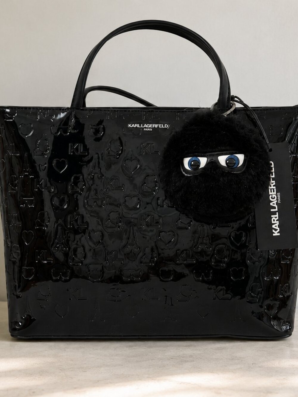 Karl Lagerfeld Paris Maybelle Large Logo Tote | NWT | Bag Charm